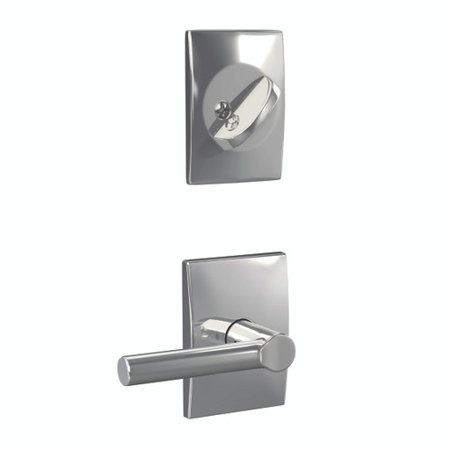 Schlage FC59BRW625CEN Broadway Lever with Century Rose Polished Chrome Single Cylinder Handlesets (Interior Side Only)