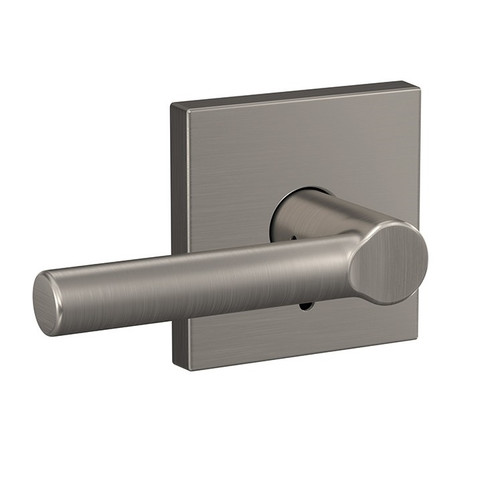 Schlage FC21BRW619COL Broadway Lever with Collins Rose Passage and Privacy Lock Satin Nickel Finish
