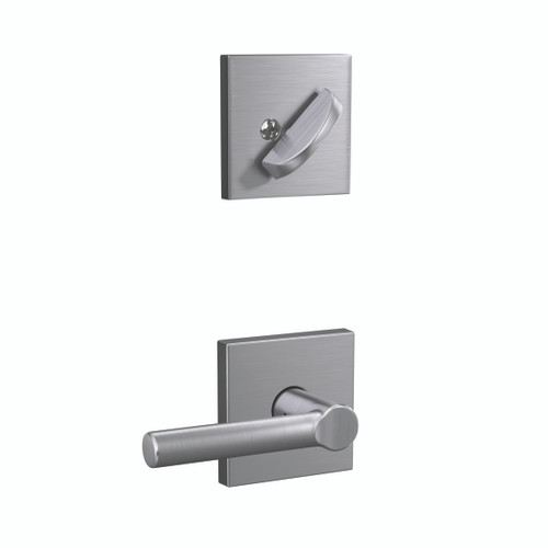 Schlage FC59BRW626COL Broadway Lever with Collins Rose Satin Chrome Single Cylinder Handlesets (Interior Side Only)
