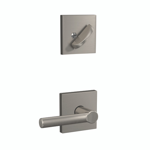 Schlage FC94BRW619COL Broadway Lever with Collins Rose Satin Nickel Dummy Handleset (Interior Side Only)