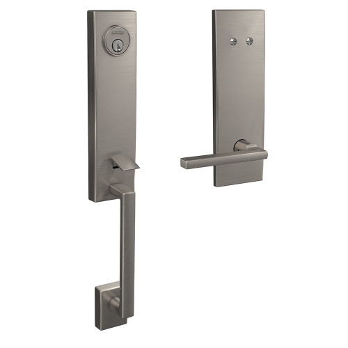 Schlage FCT93CEN619LATCEN Century Dummy Handleset with Latitude Lever and Century Rose Satin Nickel