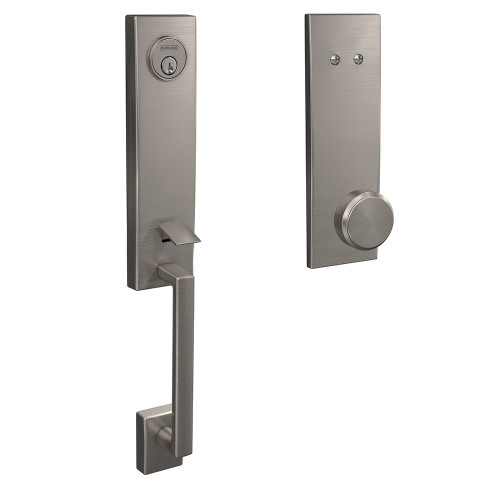 Schlage FCT93CEN619BWECEN Century Dummy Handleset with Bowery Knob and Century Rose Satin Nickel