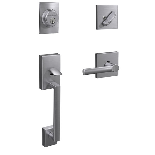 Schlage FC60CEN626BRWCOL Century Single Cylinder Handleset with Broadway Lever and Collins Rose Satin Chrome
