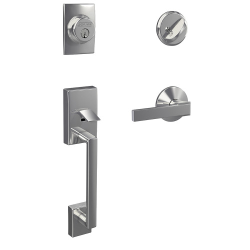 Schlage FC60CEN625NBKKIN Century Single Cylinder Handleset with Northbrook Lever and Kinsler Rose Polished Chrome