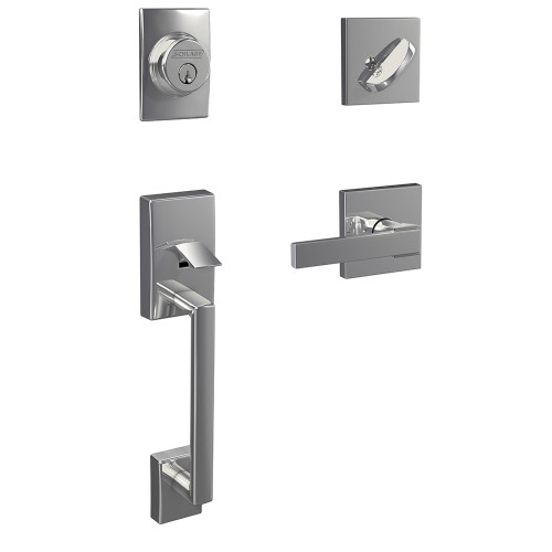 Schlage FC60CEN625NBKCOL Century Single Cylinder Handleset with Northbrook Lever and Collins Rose Polished Chrome