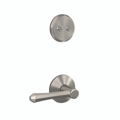 Schlage FC94DMP619KIN Dempsey Lever with Kinsler Rose Satin Nickel Dummy Handleset (Interior Side Only)