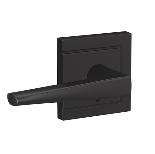 Schlage FC21ELR622ULD Eller Lever with Upland Rose Passage and Privacy Lock Matte Black Finish