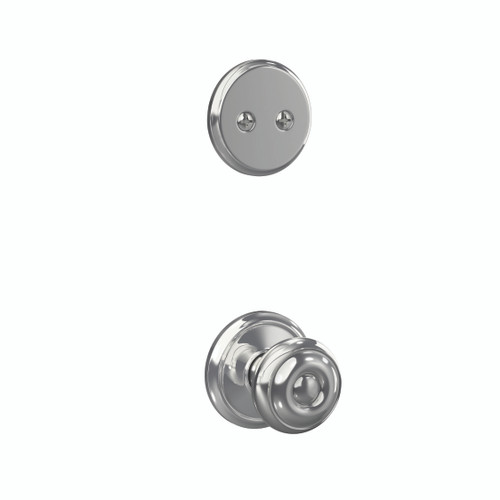 Schlage FC94GEO625ALD Georgian Knob with Alden Rose Polished Chrome Dummy Handleset (Interior Side Only)