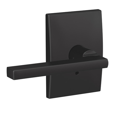 Schlage FC21LAT622CEN Latitude Lever with Century Rose Passage and Privacy Lock Matte Black Finish