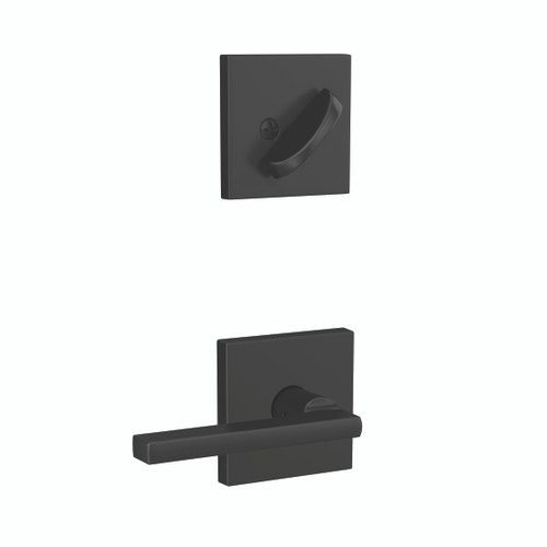 Schlage FC59LAT622COL Latitude Lever with Collins Rose Matte Black Single Cylinder Handlesets (Interior Side Only)