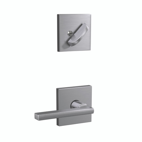 Schlage FC59LAT626COL Latitude Lever with Collins Rose Satin Chrome Single Cylinder Handlesets (Interior Side Only)