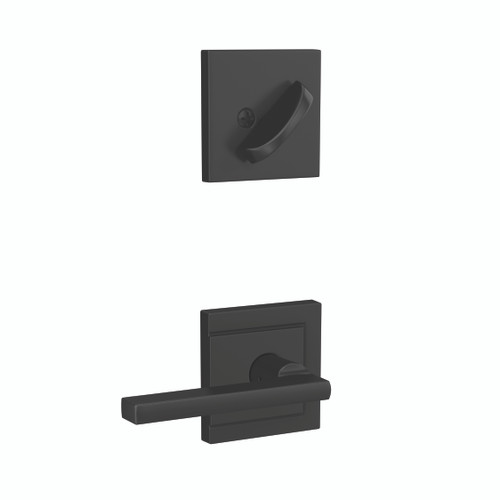 Schlage FC59LAT622ULD Latitude Lever with Upland Rose Matte Black Single Cylinder Handlesets (Interior Side Only)