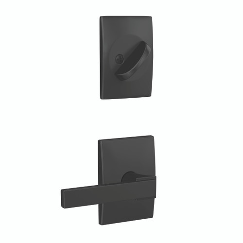 Schlage FC94NBK622CEN Northbrook Lever with Century Rose Matte Black Dummy Handleset (Interior Side Only)