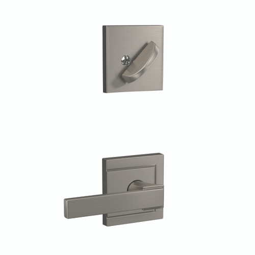 Schlage FC94NBK619ULD Northbrook Lever with Upland Rose Satin Nickel Dummy Handleset (Interior Side Only)