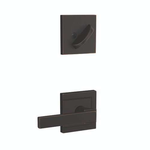 Schlage FC94NBK716ULD Northbrook Lever with Upland Rose Aged Bronze Dummy Handleset (Interior Side Only)