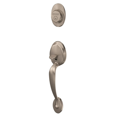 Schlage FC92PLY619 Satin Nickel Plymouth Dummy Handleset (Exterior Side Only)