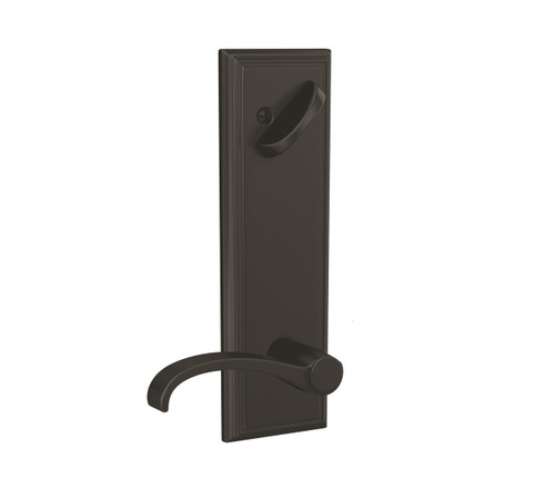 Schlage FCT59WIT622ADD Whitney Lever with Addison Rose Matte Black Single Cylinder Handlesets (Interior Side Only)