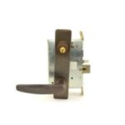 Schlage L9056P-643E Aged Bronze Mortise Entrance/Office Lock with Automatic Unlocking with L Escutcheon and Your Choice of Handle