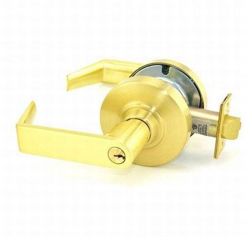 Schlage ND80PDEU-RHO-606 Satin Brass Rhodes Electrically Unlocked Lever