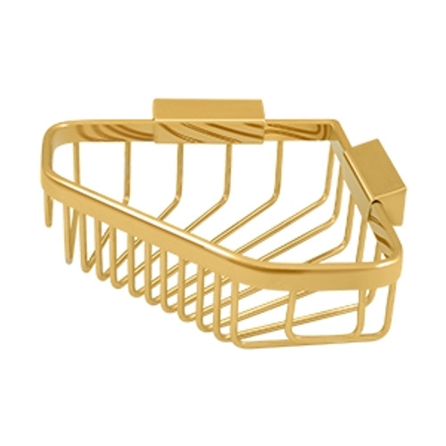 Deltana WBC6353CR003 Lifetime Polished Brass 6" Corner Pentagon Wire Basket