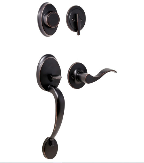 Weslock L2815-1X10020 Hillcrest Dummy Handleset with Left Hand New Haven Trim Oil Rubbed Bronze Finish