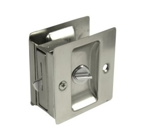 Weslock 577-N Satin Nickel Rectangular Pricay Pocket Door Lock