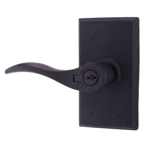 Weslock 7340H-2 Black Carlow Keyed Entry Lever with Square Rosette