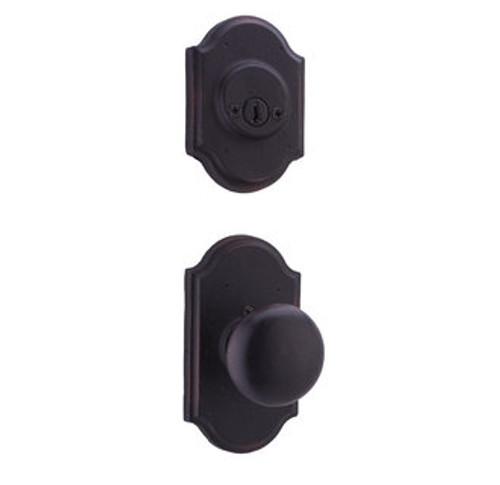 Weslock 7402F-1 Oil Rubbed Bronze Castletown Double Cylinder Handleset Wexford Knob (Interior Side Only)