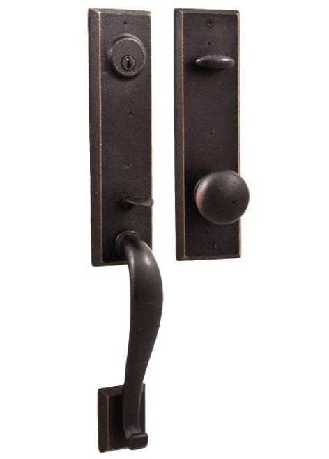 Weslock 7931/7902-M-1 Oil Rubbed Bronze Greystone Double Cylinder Handleset with Durham Knob