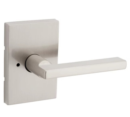 Kwikset 730HFLRCT-15 Satin Nickel Halifax Privacy Lever with Rectangular Rose