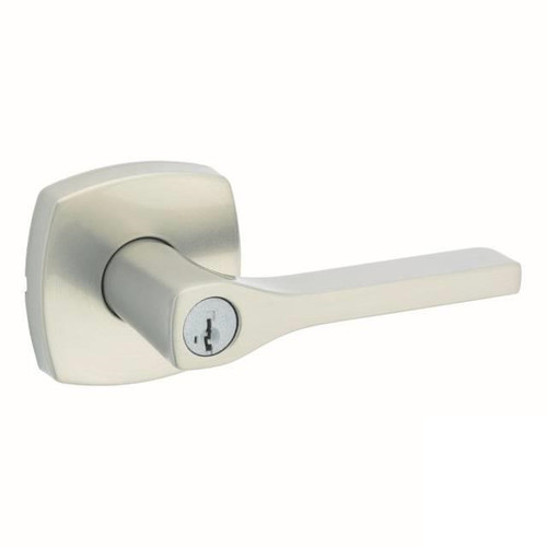 Kwikset 740TPLMDT-15 Satin Nickel Tripoli Keyed Entry Lever with Midtown Rose