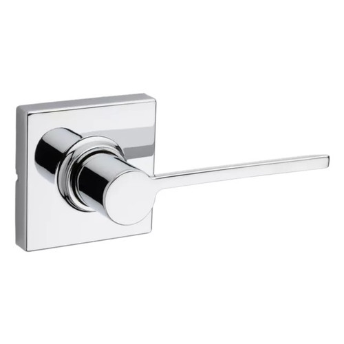 Kwikset 200LRLSQT-26 Polished Chrome Passage Ladera Lever with Square Rose