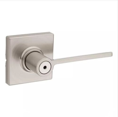 Kwikset 300LRLSQT-15 Satin Nickel Privacy Ladera Lever with Square Rose