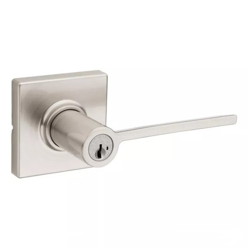 Kwikset 405LRLSQT-15 Satin Nickel Keyed Entry Ladera Lever and Square Rose