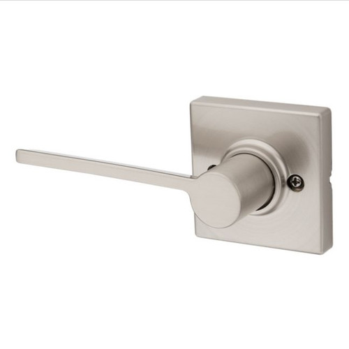 Kwikset 488LRLSQTLH-15 Left Hand Satin Nickel Half Dummy Ladera Lever with Square Rose