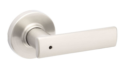 Kwikset 300BRNLRDT-15 Satin Nickel Privacy Breton Lever with Round Rose