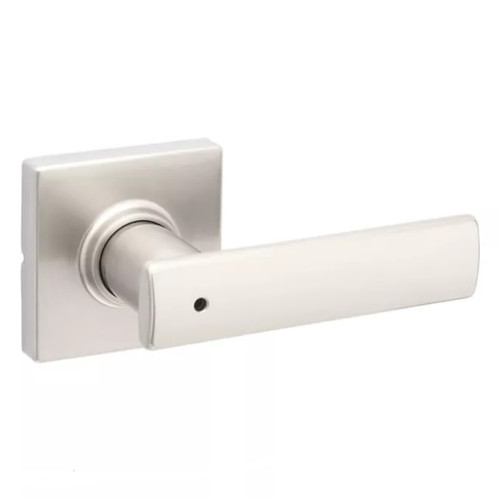 Kwikset 300BRNLSQT-15 Satin Nickel Privacy Breton Lever with Square Rose