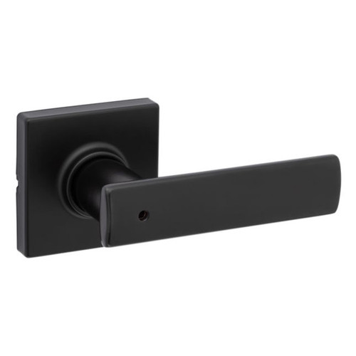 Kwikset 300BRNLSQT-514 Iron Black Privacy Breton Lever with Square Rose