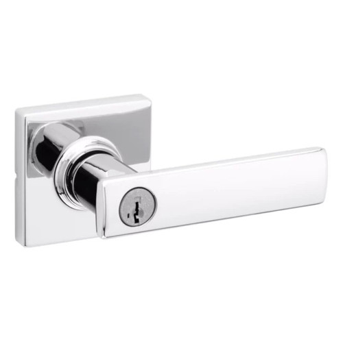 Kwikset 405BRNLSQT-26 Polished Chrome Keyed Entry Breton Lever and Square Rose