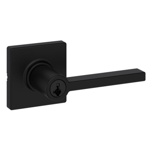 Kwikset 405CSLSQT-514 Iron Black Keyed Entry Casey Lever and Square Rose