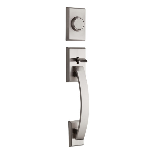 Kwikset 802TVHLIP-15 Tavaris Dummy Exterior Handleset Satin Nickel Finish