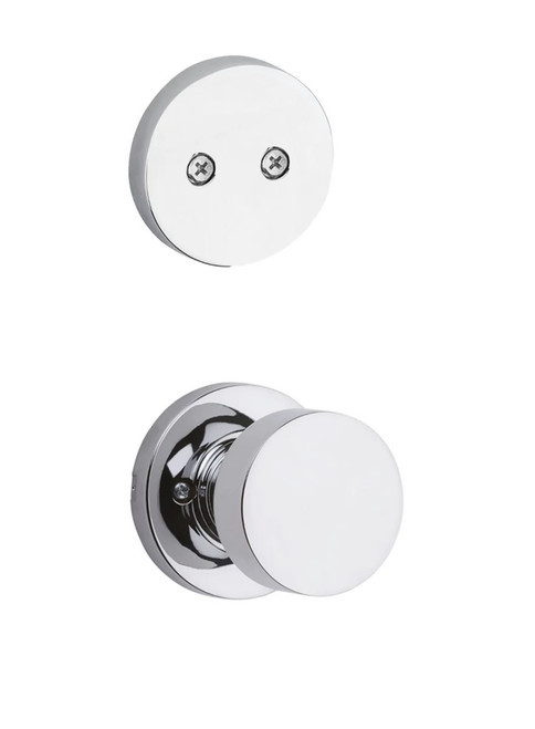 Kwikset 968PSKRDT-26 Pismo Knob with Round Rose Interior Dummy Handleset Trim Polished Chrome Finish