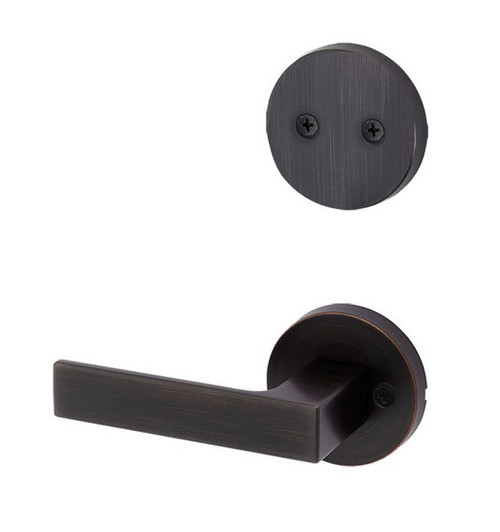 Kwikset 968SALRDT-11P Venetian Bronze Dummy Handleset with Singapore Lever with Round Rosette (Interior Side Only)