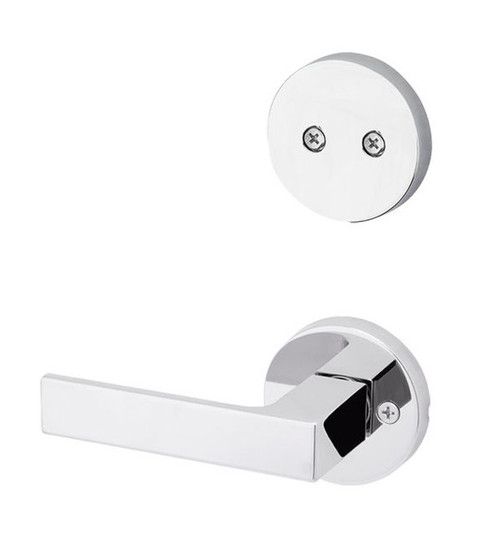 Kwikset 968SALRDT-26 Polished Chrome Dummy Handleset with Singapore Lever with Round Rosette (Interior Side Only)