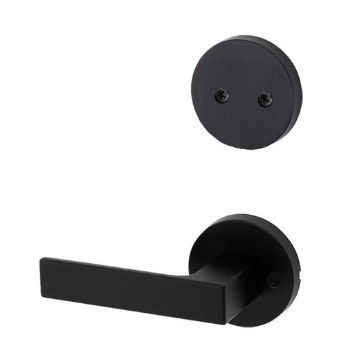 Kwikset 968SALRDT-514 Iron Black Dummy Handleset with Singapore Lever with Round Rosette (Interior Side Only)