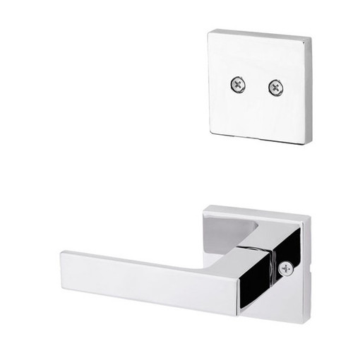 Kwikset 968SALSQT-26 Polished Chrome Dummy Handleset with Singapore Lever with Square Rosette (Interior Side Only)