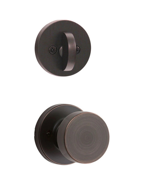 Kwikset 971PSKRDT-11P Single Cylinder Interior Pismo Knob Trim with Round Rose Venetian Bronze Finish