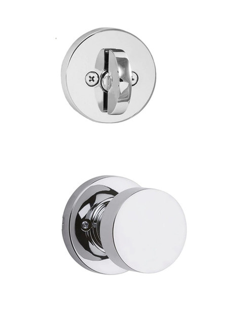 Kwikset 971PSKRDT-26 Single Cylinder Interior Pismo Knob Trim with Round Rose Bright Chrome Finish