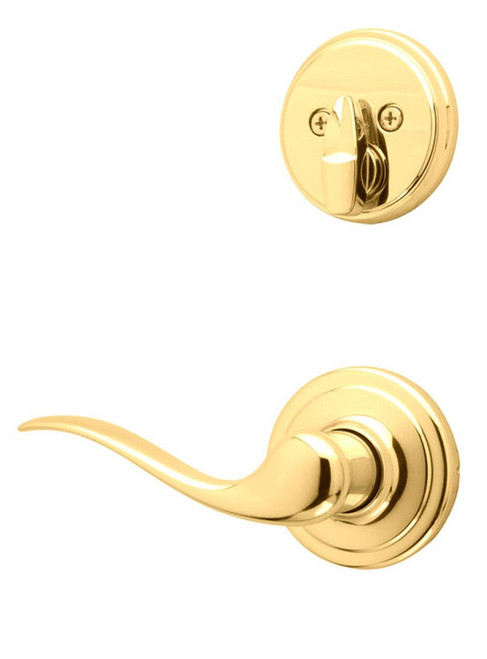 Kwikset 971TNLRH-3 Right Hand Single Cylinder Interior Tustin Lever Trim Polished Brass Finish