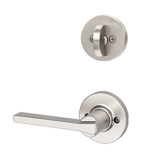 Kwikset 971CSLRDT-15 Satin Nickel Casey Lever with Round Rosette Single Cylinder Handleset (Interior Side Only)